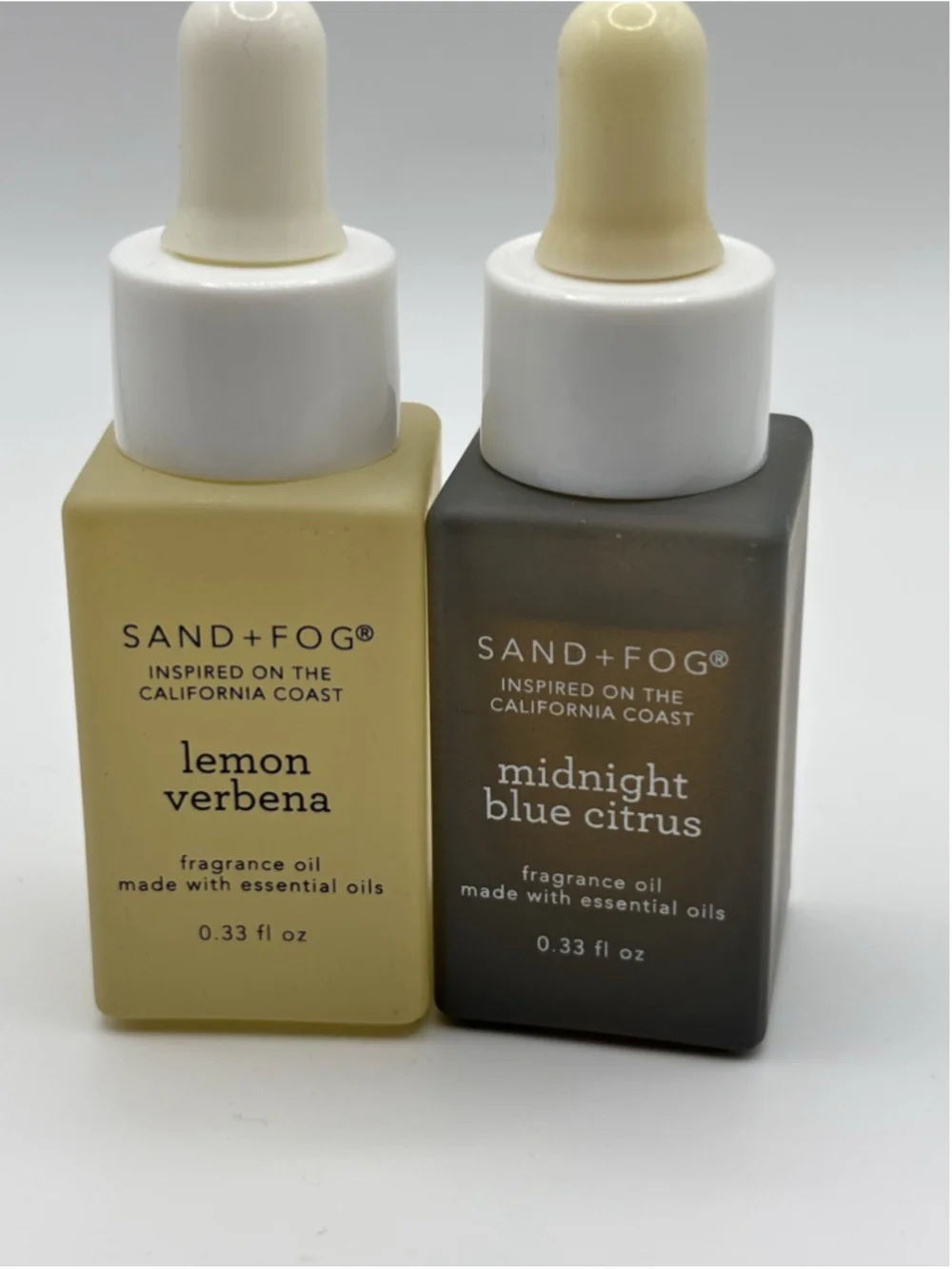 Sand + Fog Fragrance Oil Set Lemon Verbena & Midnight Blue Citrus 0.33 oz New